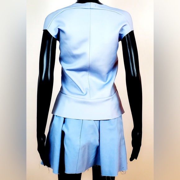 90% OFF! ZARA Abstract Light Blue Portrait Graphic T-Shirt and Skirt Dress Set - Picture 5 of 8